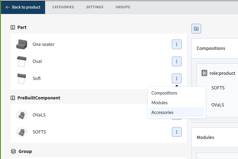 Moving unplaced item to subcategory "Accessories"