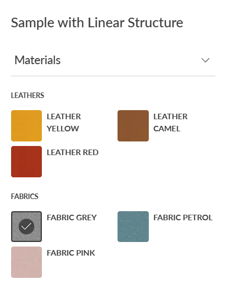 Subcategories for materials