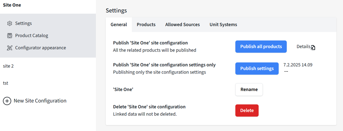 Site Settings General