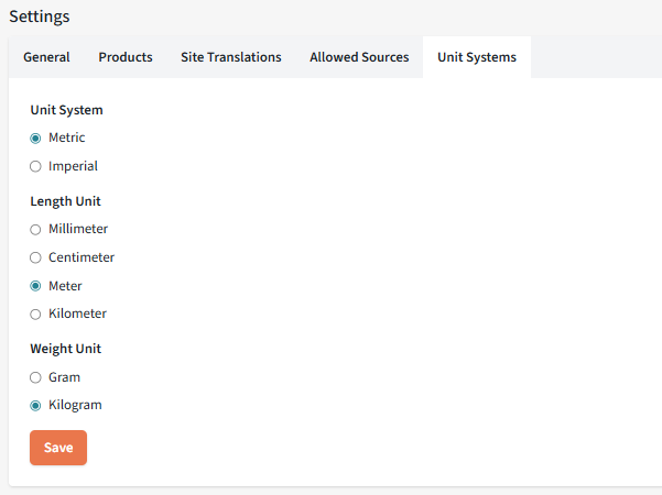 Site configuration view
